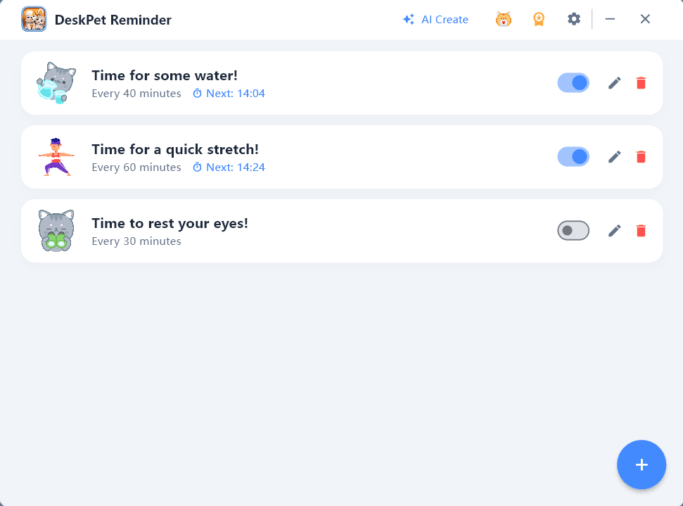DeskPet Reminder Main Interface